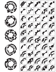 Sticker - A kit for assembling HUD elements. Isolated on white background. Vector illustration.