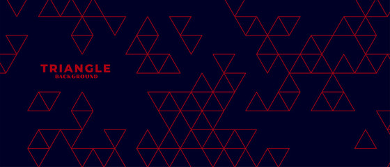 Wall Mural - modern dark background with red triangle pattern design