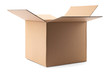 © New Africa - Open cardboard box on white background. Mockup for design