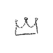 Isolated vector hand drawn crown with crayola