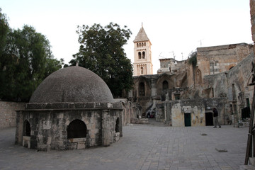 Wall Mural - Place at Dome on the Church of the Holy Sepulchre in Jerusalem