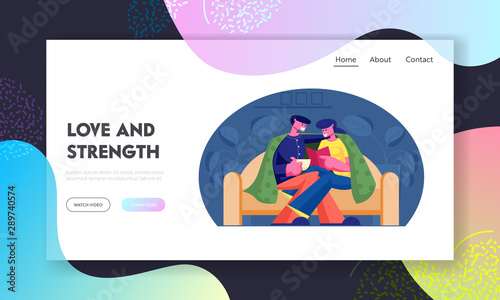 Weekend Evening Website Landing Page Couple Spend Time At Home