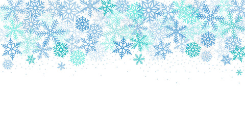 Wall Mural - christmas banner. background xmas design of blue snowflakes, horizontal christmas background, greeti