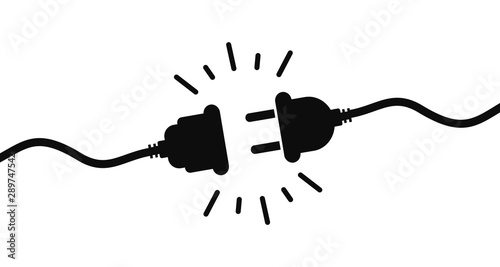 Fotomural Electric socket with a plug