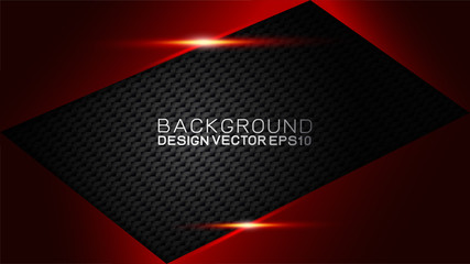 Poster - vector design trendy and technology concept. fame border dimension by carbon fiber texture shiny red