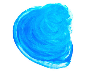 Leinwandbilder - Blue watercolor on white background