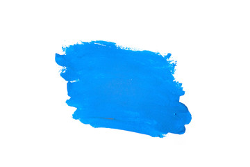 Leinwandbilder - Blue watercolor on white background