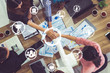 © InfiniteFlow - Teamwork and Business Human Resources - Group of business people working together as successful team building strength and unity for organization. Partnership, agreement and teamwork concept.