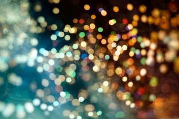 Blurred bokeh light background, Christmas and New Year holidays background