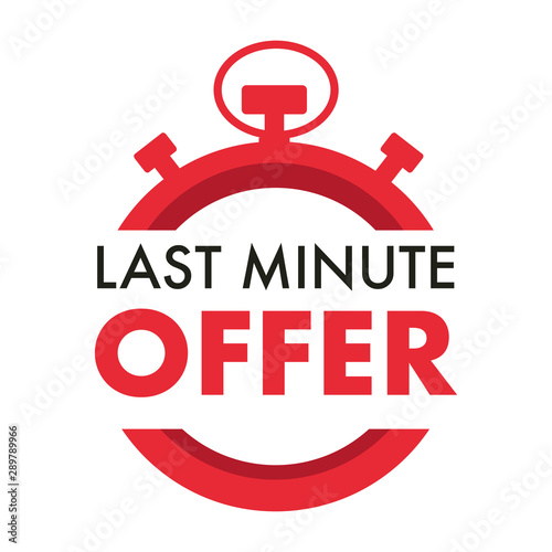 Fotomural Last minute offer isolated icon, timer or stopwatch