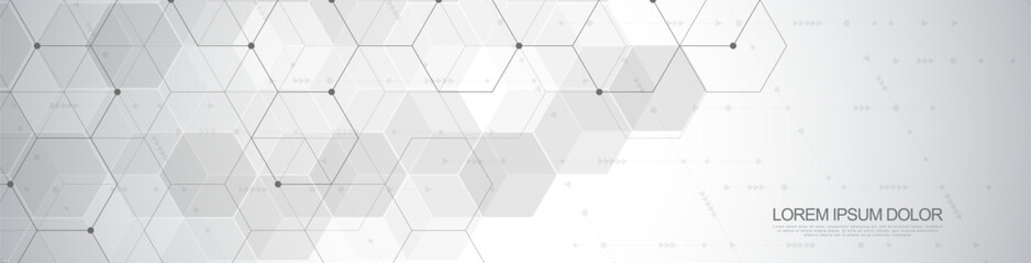 Vector hexagons pattern. Geometric abstract background with simple hexagonal elements. Medical, technology or science design.