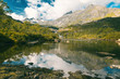 Beautiful scenery, mountains and lakes River in Vesteralen Norway, a trip to Northern Europe