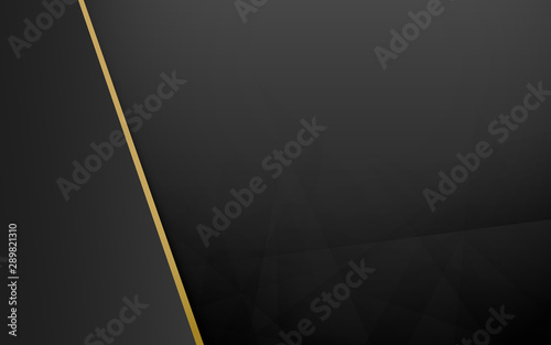 Abstract black and gold geometric vector background. Space for your text