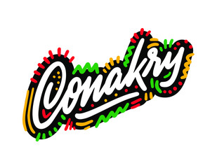 Wall Mural - Conakry city text design on background for typographic logo icon design