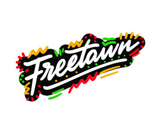 Wall Mural - Freetawn Handwritten Word Text Swoosh Vector Illustration Design.