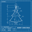 © barmaleeva - Christmas tree as technical blueprint drawing. Christmas technical concept. Mechanical engineering drawings. Christmas and new year banner, cover, poster, flyer or greeting card