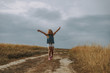 © Yakobchuk Olena - Happy little girl run along the road