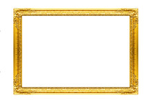 Gold Picture Frame Isolated On White Background