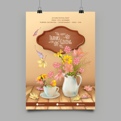 Wall Mural - Happy Thanksgiving Flyer