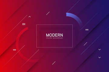Poster - Minimal geometric background. Gradient shapes composition.  vector illustration