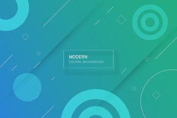 Poster - Minimal geometric background. Gradient shapes composition.  vector illustration