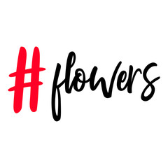 Poster - flowers hashtag symbol vector