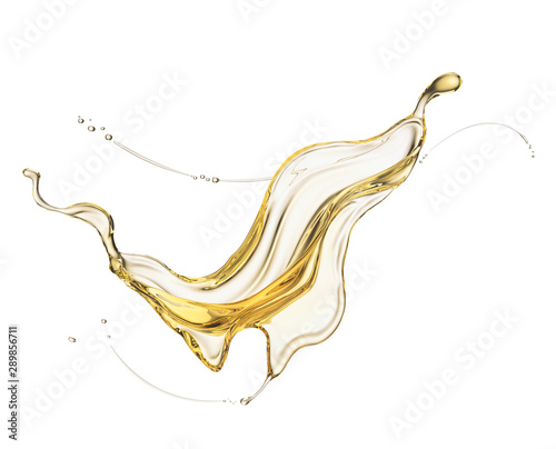 Cuadros en Lienzo Olive or engine oil splash isolated on white background, 3d illustration with Clipping path