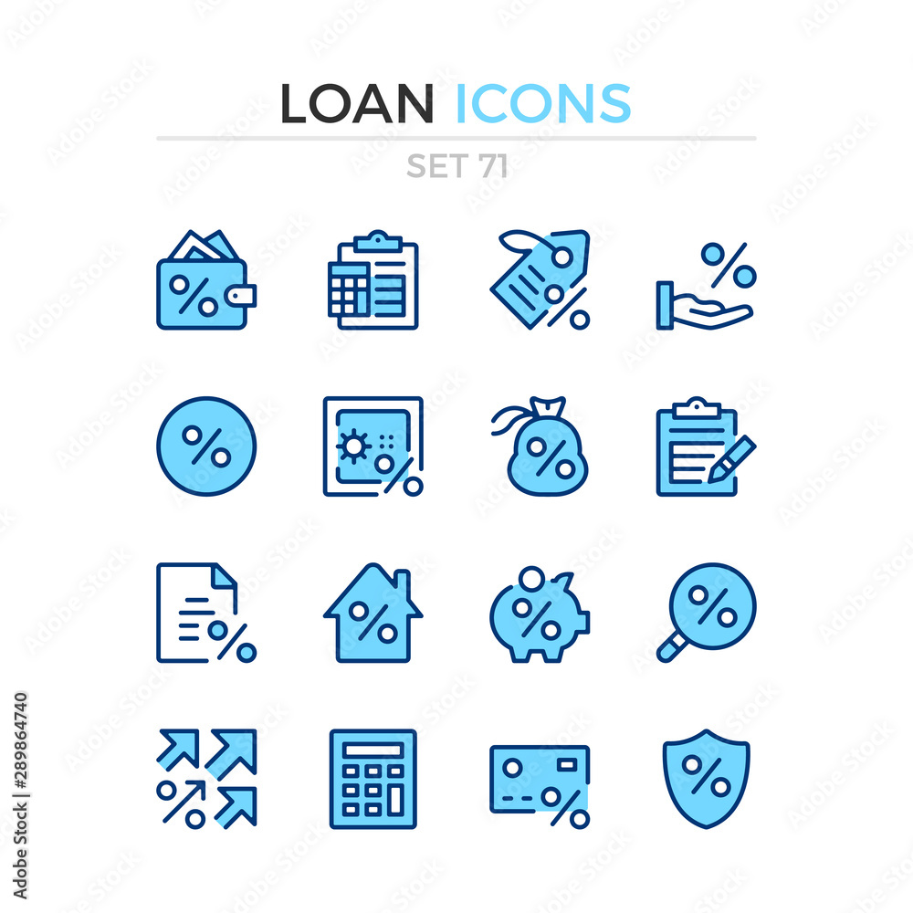 Loan icons. Vector line icons set. Premium quality. Simple thin line ...