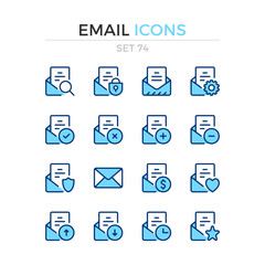 Poster - Email icons. Vector line icons set. Premium quality. Simple thin line design. Modern outline symbols collection, pictograms.