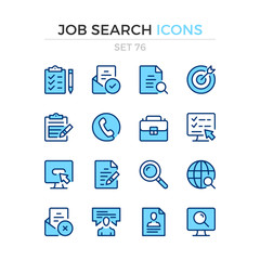 Poster - job search icons. vector line icons set. premium quality. simple thin line design. modern outline sy