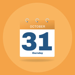 Wall Mural - Day calendar with date October 31.