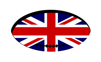 Wall Mural - UK Flag Rugby Ball