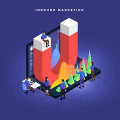 Poster - Illustrations concept inbound marketing