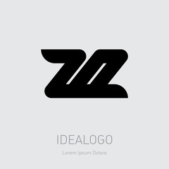 20 - design element or icon with numbers 2 and 0. Z and O initial logo. ZO initial monogram logotype.