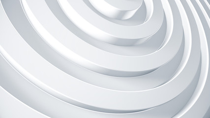 Poster - white rings 3d render illustration. abstract business background for brochure concept. corporate geo