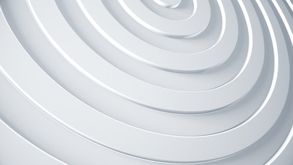 Fototapete - Abstract rings bright background. Clean and simple corporate texture. Circles creative pattern for business banner concept. 3d render illustration.