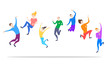 © bigmouse108 - Cartoon Happy Jumping Color Characters People Concept. Vector