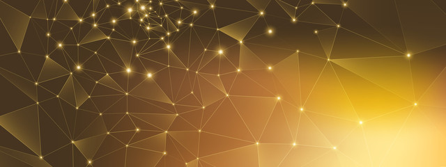 Wall Mural - gold technology connection. big data 3d. high