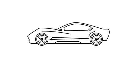 Poster - coupe line illustration. element of car