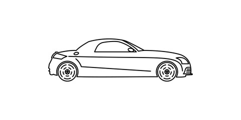 Poster - coupe line illustration. Element of car