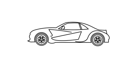 Sticker - coupe line illustration. Element of car