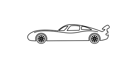 Poster - coupe line illustration. element of car