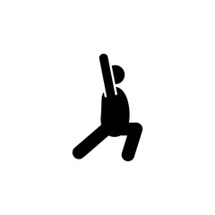 Poster - Yoga, crescent moon, pose icon. Element of fat man yoga icon