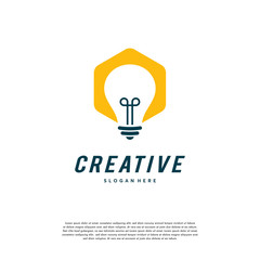 Wall Mural - simple creative idea logo designs symbol, lightbulb logo template