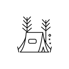 Poster - Tent forest tree icon. Element of Hawaii icon