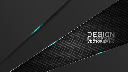 Poster - vector design trendy and technology concept. dark frame border dimension by carbon fiber texture and
