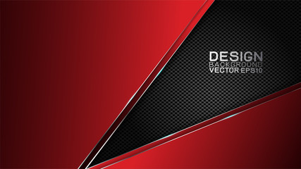 Poster - vector design trendy and technology concept. fame border dimension by carbon fiber texture shiny red