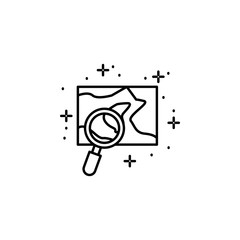 Poster - Map, magnifier icon. Element of geography icon