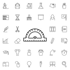 Poster - Protractor icon. Universal set of education for website design and development, app development