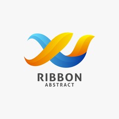 Wall Mural - Abstract flowing ribbon logo design